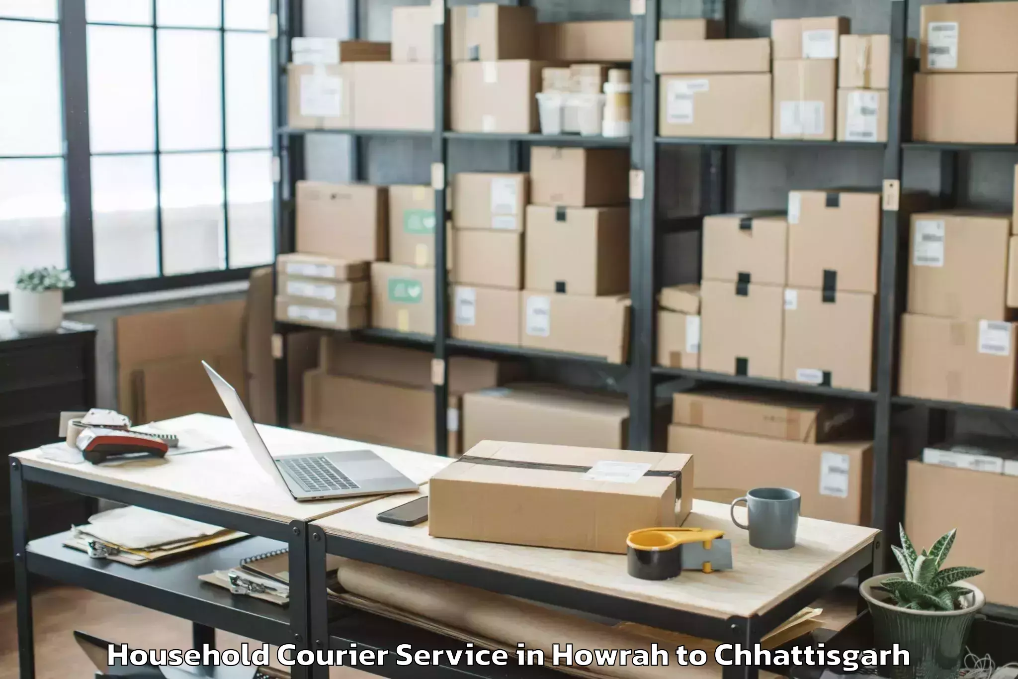 Quality Howrah to Chirmiri Household Courier